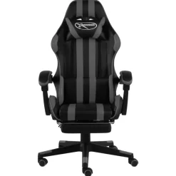 Gamestoelen-vidaXL - Kantoorstoel - Grijs - Kunstleer