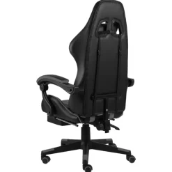 Gamestoelen-vidaXL - Kantoorstoel - Grijs - Kunstleer