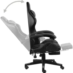 Gamestoelen-vidaXL - Kantoorstoel - Grijs - Kunstleer