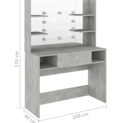 vidaXL - Kaptafel - Grijs - MDF