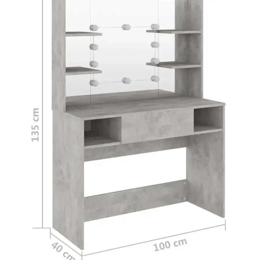 vidaXL - Kaptafel - Grijs - MDF