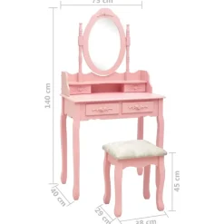 Kaptafels-vidaXL - Kaptafel - Roze - Hout