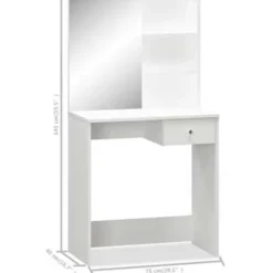 vidaXL - Kaptafel - Wit - Bewerkt hout