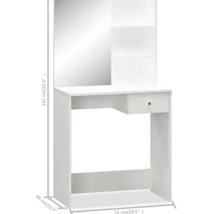 vidaXL - Kaptafel - Wit - Bewerkt hout
