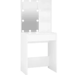 vidaXL - Kaptafel - Wit - Bewerkt hout