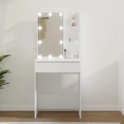 vidaXL - Kaptafel - Wit - Bewerkt hout