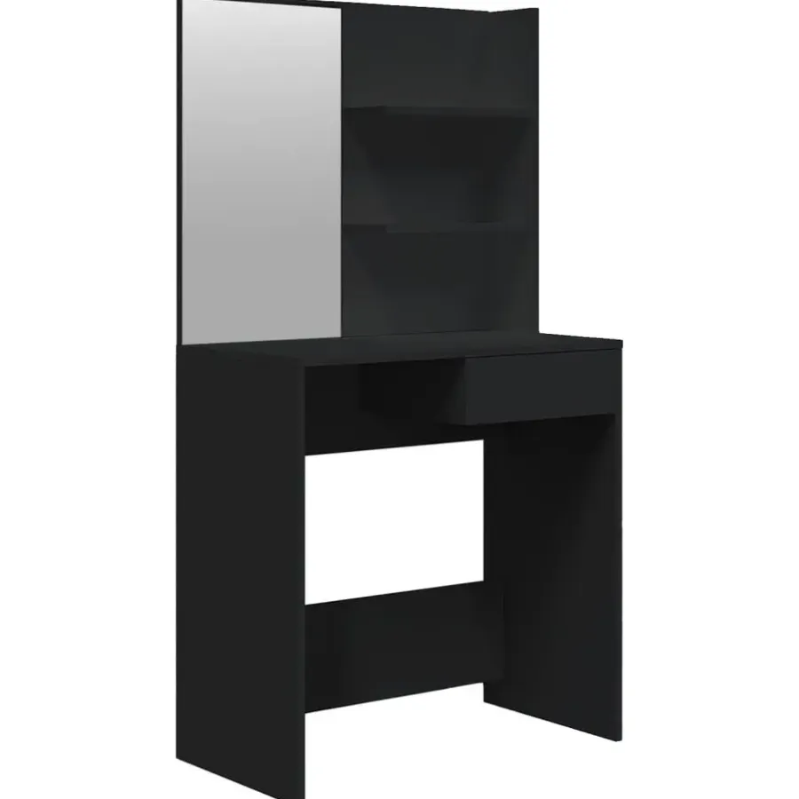 Kaptafels-vidaXL - Kaptafel - Zwart - Bewerkt hout