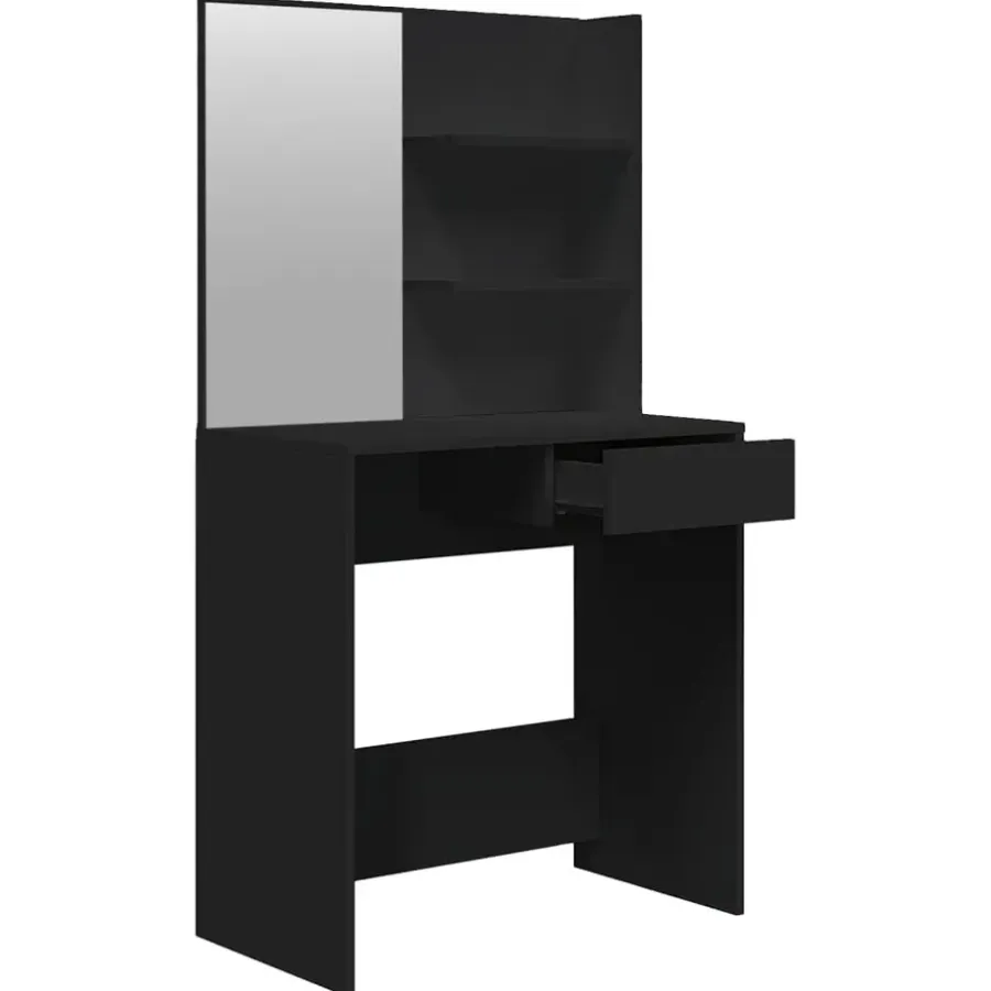 Kaptafels-vidaXL - Kaptafel - Zwart - Bewerkt hout