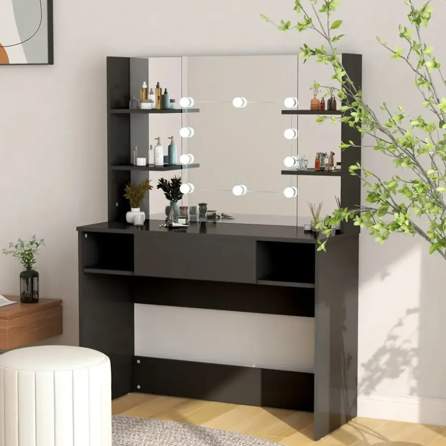 Kaptafels-vidaXL - Kaptafel - Zwart - MDF