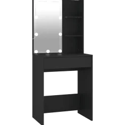 Kaptafels-vidaXL - Kaptafel - Zwart - Bewerkt hout