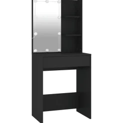 Kaptafels-vidaXL - Kaptafel - Zwart - Bewerkt hout