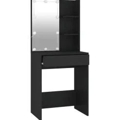 Kaptafels-vidaXL - Kaptafel - Zwart - Bewerkt hout