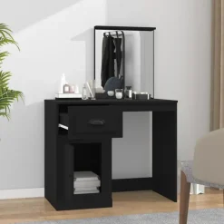 vidaXL - Kaptafel - Zwart - Bewerkt hout