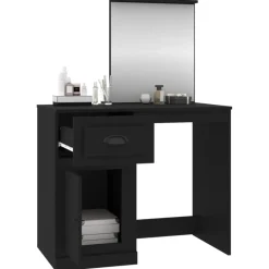 vidaXL - Kaptafel - Zwart - Bewerkt hout