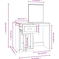 vidaXL - Kaptafel - Zwart - Bewerkt hout