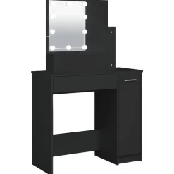 vidaXL - Kaptafel - Zwart - Bewerkt hout