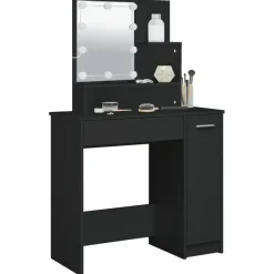 vidaXL - Kaptafel - Zwart - Bewerkt hout