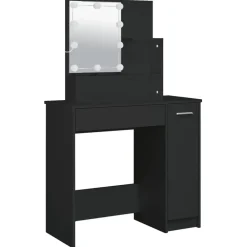 vidaXL - Kaptafel - Zwart - Bewerkt hout