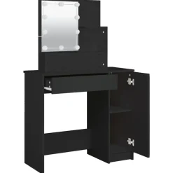 vidaXL - Kaptafel - Zwart - Bewerkt hout