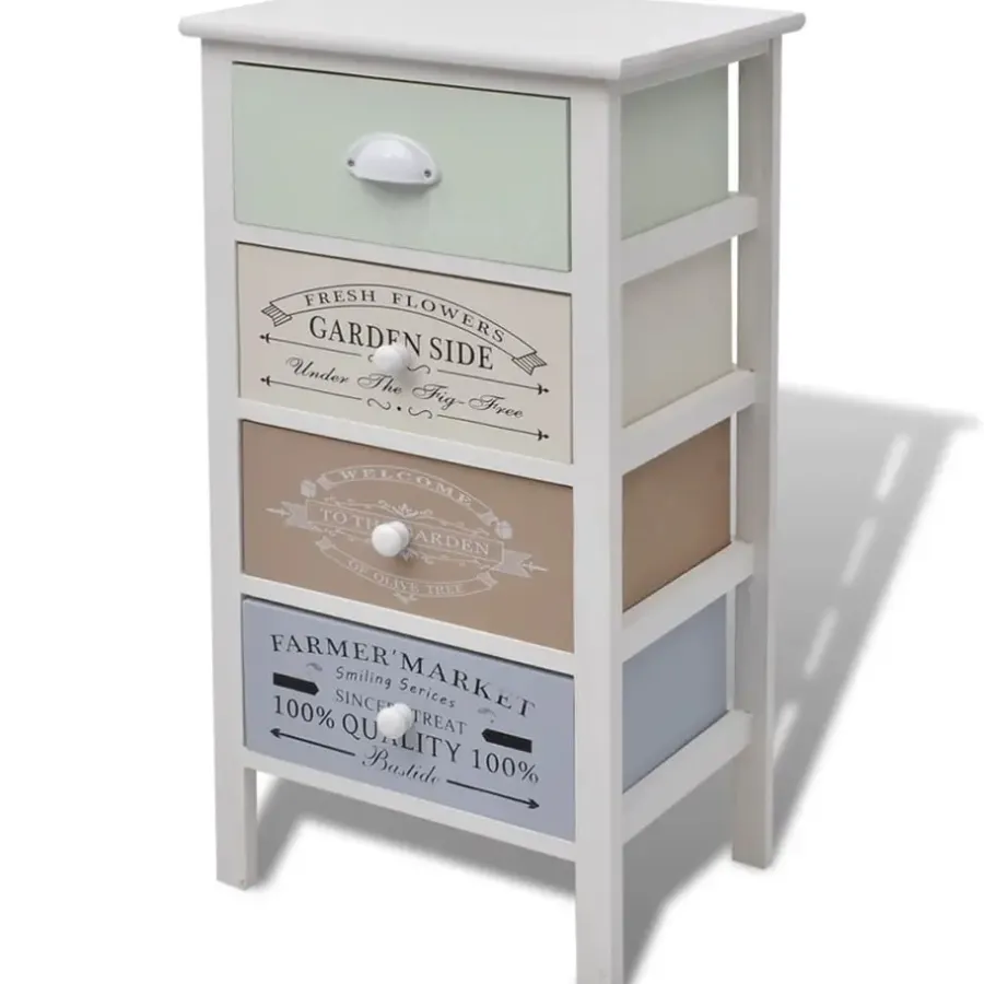 vidaXL - Kast - Wit - Hout - 38 x 28 x 72 cm