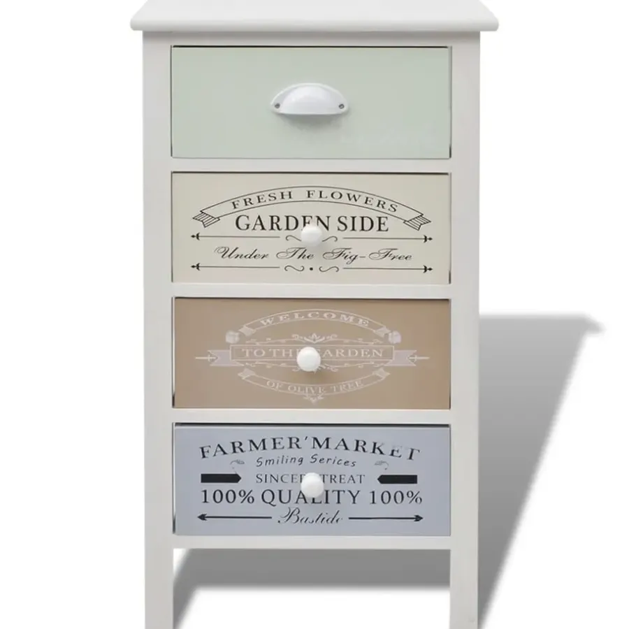 vidaXL - Kast - Wit - Hout - 38 x 28 x 72 cm