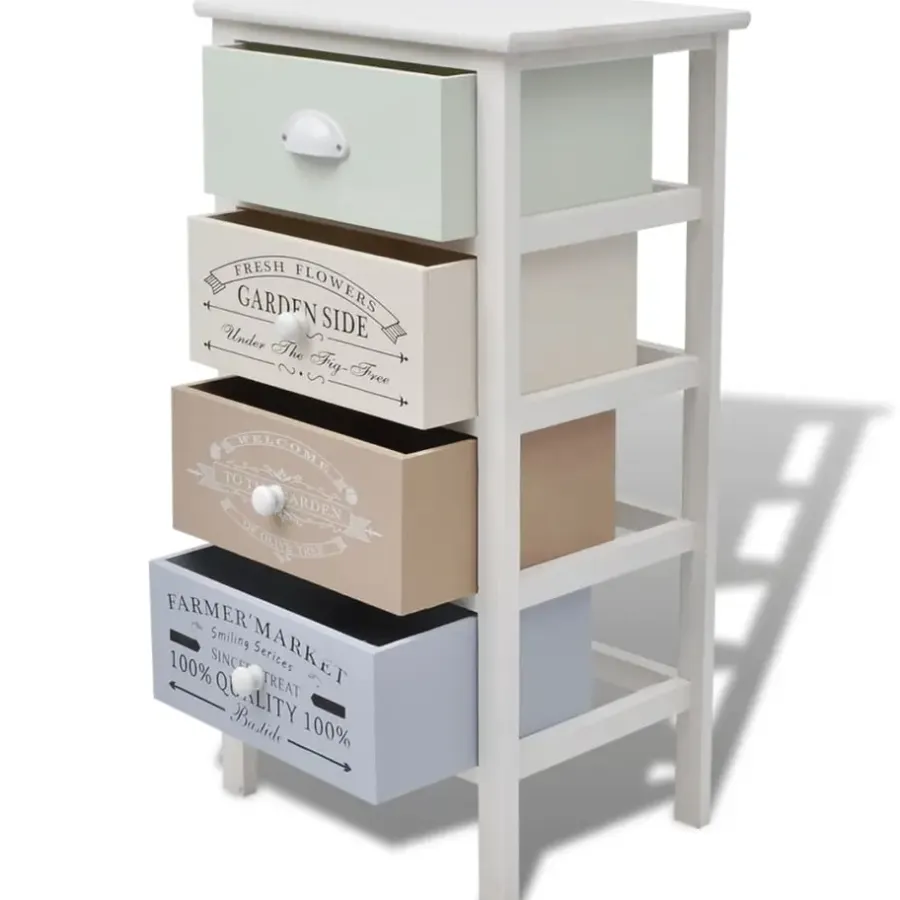 vidaXL - Kast - Wit - Hout - 38 x 28 x 72 cm