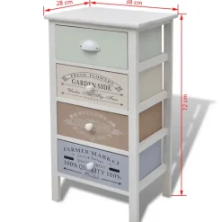vidaXL - Kast - Wit - Hout - 38 x 28 x 72 cm