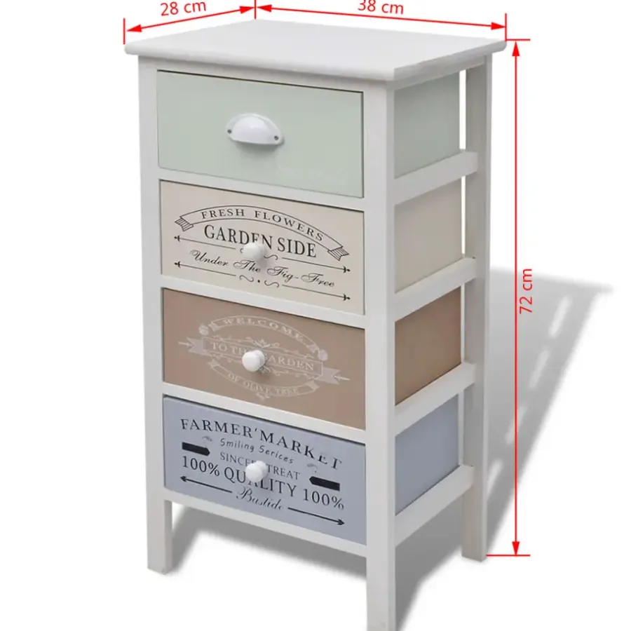 vidaXL - Kast - Wit - Hout - 38 x 28 x 72 cm