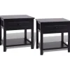 vidaXL - Kast - Zwart - Paulowniahout - 2 stuks