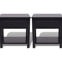 vidaXL - Kast - Zwart - Paulowniahout - 2 stuks