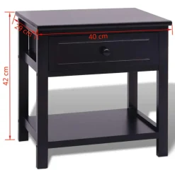 vidaXL - Kast - Zwart - Paulowniahout - 2 stuks
