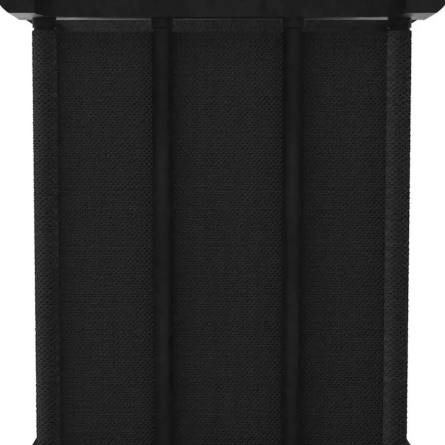 vidaXL - Kast met 4 vakken en grijs stof boxen - Zwart - 69x30x72.5 cm