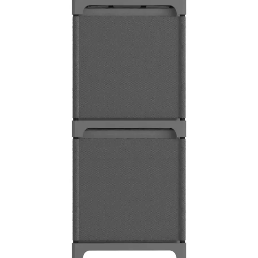 Wandkasten-vidaXL - Kast met 6 vakken en grijs stof boxen - Grijs - 103x30x72.5 cm