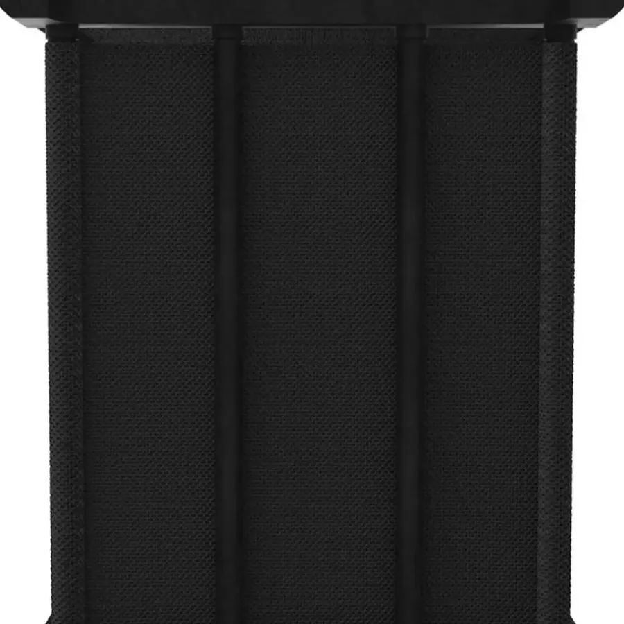 vidaXL - Kast met 15 vakken en grijs stof boxen - Zwart - 103x30x175.5 cm