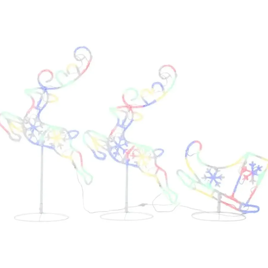 Kerstverlichting-vidaXL - Kerst Rendier En Slee - Multicolour