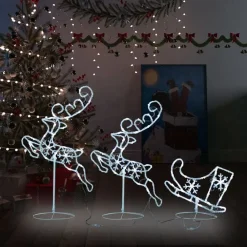 Kerstverlichting-vidaXL - Kerst Rendier En Slee - Cold white