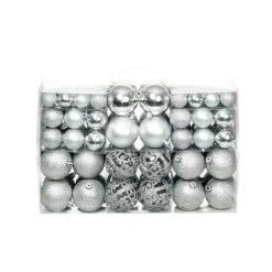 vidaXL - Kerstbal - Zilver - Kunststof - 100 stuks