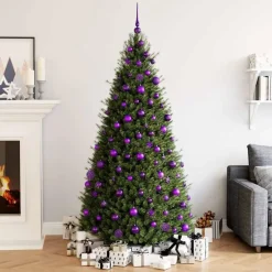 Kerstdecoratie-vidaXL - Kerstballenset - Paars - Polystyreen