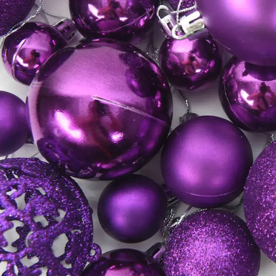 Kerstdecoratie-vidaXL - Kerstballenset - Paars - Polystyreen