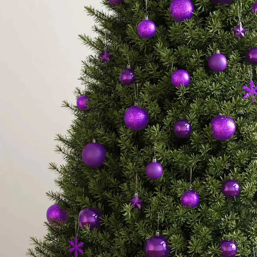 Kerstdecoratie-vidaXL - Kerstballenset - Paars - Polystyreen