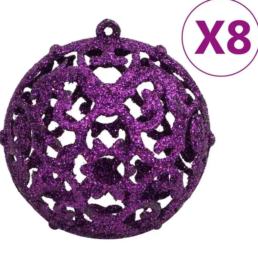 Kerstdecoratie-vidaXL - Kerstballenset - Paars - Polystyreen