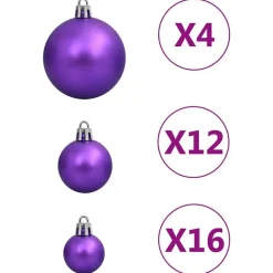 Kerstdecoratie-vidaXL - Kerstballenset - Paars - Polystyreen