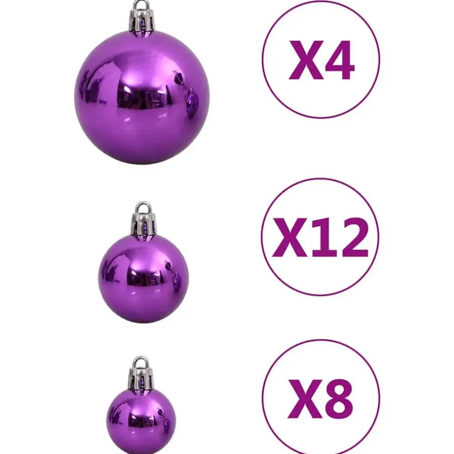 Kerstdecoratie-vidaXL - Kerstballenset - Paars - Polystyreen