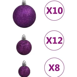 Kerstdecoratie-vidaXL - Kerstballenset - Paars - Polystyreen