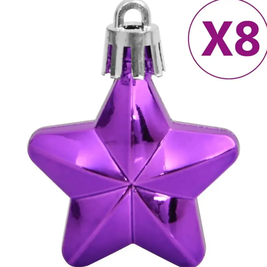 Kerstdecoratie-vidaXL - Kerstballenset - Paars - Polystyreen