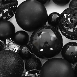 Kerstdecoratie-vidaXL - Kerstballenset - Zwart - Polystyreen