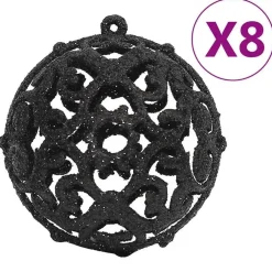 Kerstdecoratie-vidaXL - Kerstballenset - Zwart - Polystyreen