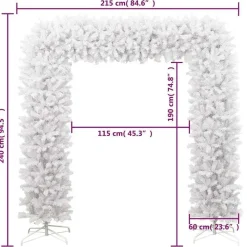 Kerstdecoratie-vidaXL - Kerstboog - Wit - 240 x 215 cm