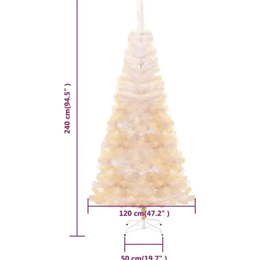 Kerstbomen-vidaXL - Kerstboom - Wit - 240 x 120 cm