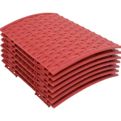 Kerstdecoratie-vidaXL - Kerstboomrok met geweven look Ø56x23 cm - Rood - Polypropeen